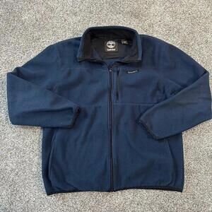 Timberland Jacket Mens‎ Size L Navy Blue Fleece Long Sleeve Full Zip Polyester